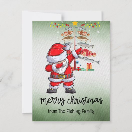 Vist liefhebbers kerst met sinterklaas feestdagenkaart (Voorkant)