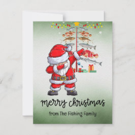 Vist liefhebbers kerst met sinterklaas feestdagenkaart