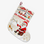 Vist liefhebbers kerst met sinterklaas grote kerstsok (Voorkant (Hangend))