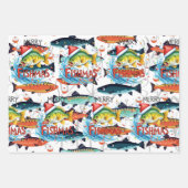 Vist liefhebbers kerst met sinterklaas inpakpapier vel (Voorkant 3)