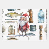 Vist liefhebbers kerst met sinterklaas inpakpapier vel (Voorkant)