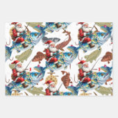 Vist liefhebbers kerst met sinterklaas inpakpapier vel (Voorkant)