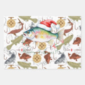 Vist liefhebbers kerst met sinterklaas inpakpapier vel (Voorkant 2)