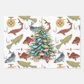 Vist liefhebbers kerst met sinterklaas inpakpapier vel (Voorkant)