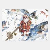 Vist liefhebbers kerst met sinterklaas inpakpapier vel (Voorkant)