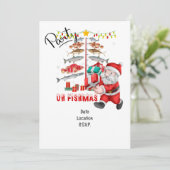 Vist liefhebbers kerst met sinterklaas kaart (Staand voorkant)