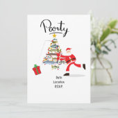 Vist liefhebbers kerst met sinterklaas kaart (Staand voorkant)