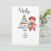 Vist liefhebbers kerst met sinterklaas kaart (Staand voorkant)