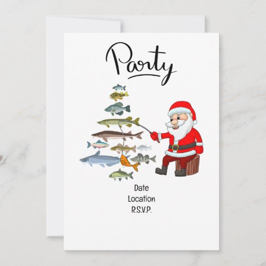 Vist liefhebbers kerst met sinterklaas kaart (Voorkant)