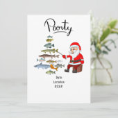 Vist liefhebbers kerst met sinterklaas kaart (Staand voorkant)