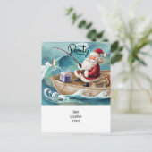 Vist liefhebbers kerst met sinterklaas uitnodiging briefkaart (Staand voorkant)