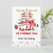 Vist Liefhebbers Kerstvakantie met de Kerstman Feestdagenkaart (Staand voorkant)