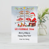 Vist Liefhebbers Kerstvakantie met de Kerstman Feestdagenkaart (Staand voorkant)