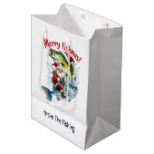 Vist Liefhebbers Kerstvakantie met de Kerstman Medium Cadeauzakje (Voorkant Gekanteld)