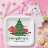 Vist Liefhebbers Kerstvakantie met de Kerstman Papieren Bordje (Feest)