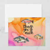 Vist liefhebbers verjaardag met de waterverf van F Bedankkaart (Voorkant / Achterkant)