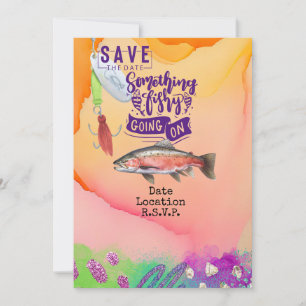 Vist liefhebbers verjaardag met de waterverf van F Kaart