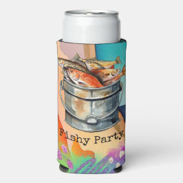 Vist liefhebbers verjaardag met de waterverf van F Seltzer Blikjeskoeler