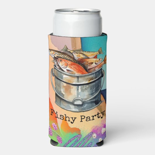 Vist liefhebbers verjaardag met de waterverf van F Seltzer Blikjeskoeler (Seltzer Voorkant)