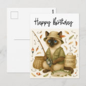 Vist liefhebbers verjaardagsvissen briefkaart (Voorkant / Achterkant)