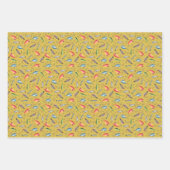 Vist lokken op mosterdgeel inpakpapier vel (Voorkant)