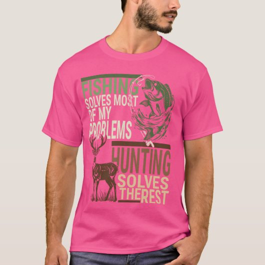Vist lost problemen op jachttakels rust grappig op t-shirt (Voorkant)