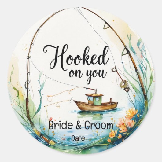 Vist Lovers Hook on You Ronde Sticker (Voorkant)
