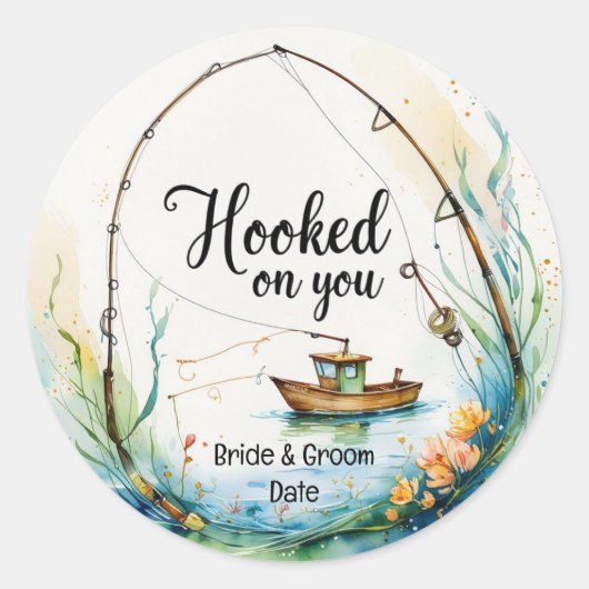 Vist Lovers Hook on You Ronde Sticker (Voorkant)