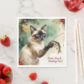 Vist Lovers Kerstthema voor Kattenliefhebbers Servet (Insitu)