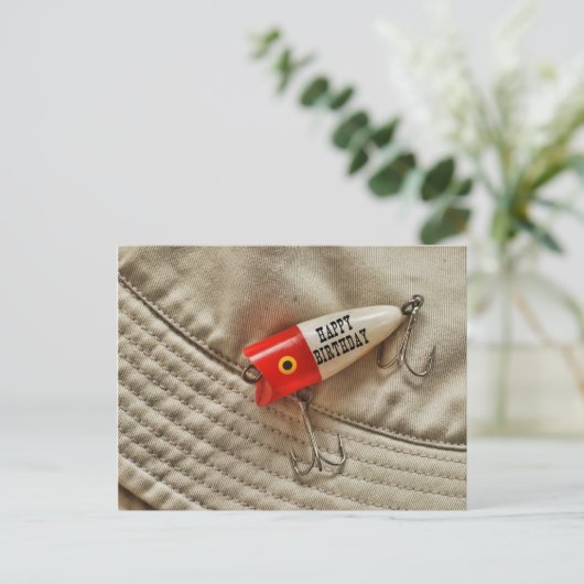 Vist Lure Happy Birthday Briefkaart (Staand voorkant)