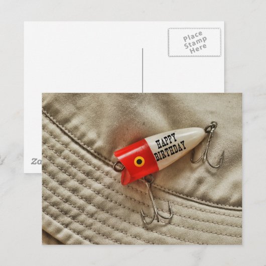 Vist Lure Happy Birthday Briefkaart (Voorkant / Achterkant)