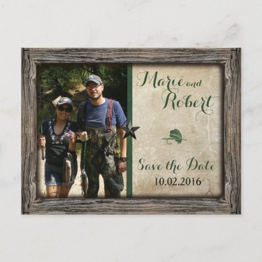 Vist Lure Trouwfoto Save the Date Briefkaart (Voorkant)
