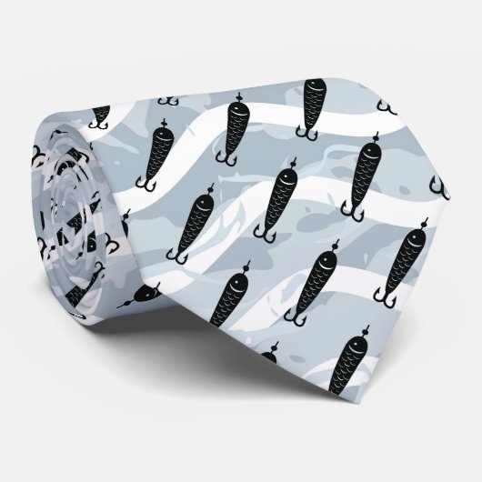 Vist Lures Design Necktie Stropdas (Opgerold)