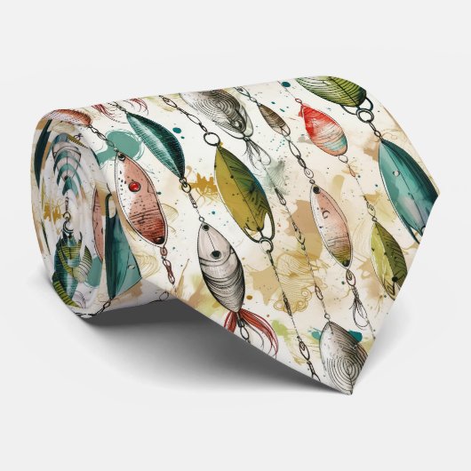 Vist Lures Fisherman Stropdas (Opgerold)