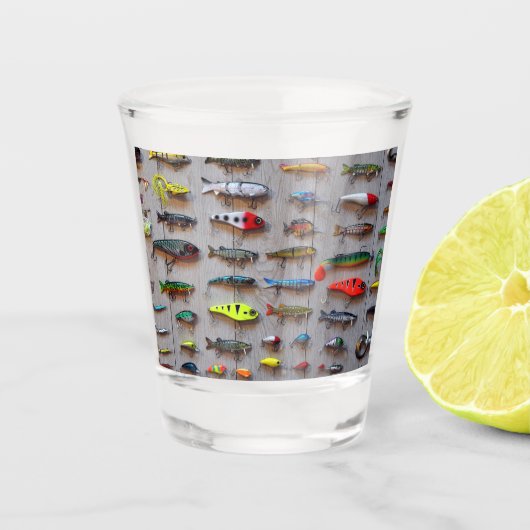 Vist Lures Gone Vist Gifts voor vissers Shot Glas (Voorkant)