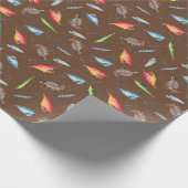 Vist Lures op Dark Brown Cadeaupapier (Hoek)