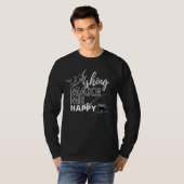 Vist maakt me Happy Mannen T-Shirt Black (Voorkant volledig)