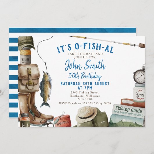 Vist Man Het is O-vis-al 50ste Verjaardag Kaart (Voorkant / Achterkant)