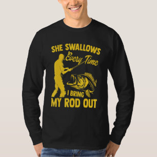 Vist Mannen die ze elke keer doorslikken wanneer z T-shirt