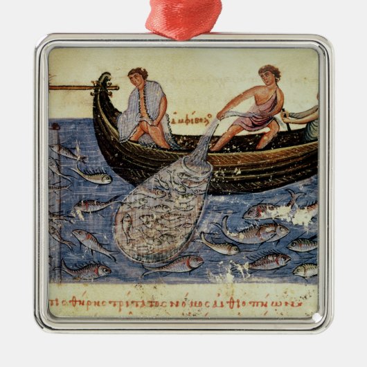 Vist met een net metalen ornament (Voorkant)