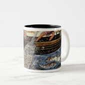 Vist met een net tweekleurige koffiemok (Voorkant rechts)