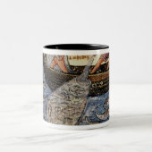 Vist met een net tweekleurige koffiemok (Center)