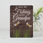 Vist met opa-uitnodiging kaart (Staand voorkant)