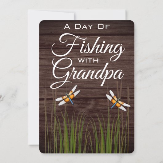 Vist met opa-uitnodiging kaart (Voorkant)