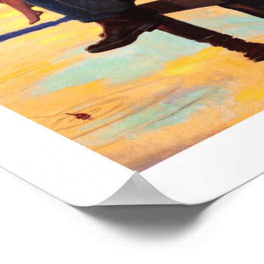 Vist met papa.  Art Print (Hoek)