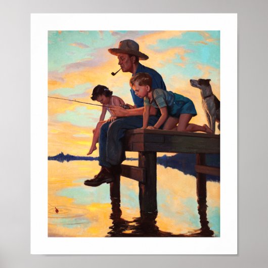 Vist met papa. Art Print (Voorkant)