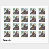 Vist met St. Joseph Vierkante Sticker (Vel)
