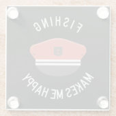 Vist mij gelukkig glazen onderzetter (Achterkant)