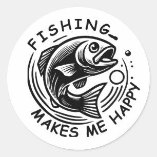 Vist mij gelukkig ronde sticker