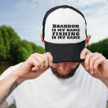 Vist mijn Game 70's Typography Pensioen Trucker Pet<br><div class="desc">Op zoek naar een stijlvolle en comfortabele trucker hoed om op uw pensioen avonturen te draag? Bekijk onze "Vissen IS MY GAME" 70's Typography Retirement trucker hoed! Met een retro-geïnspireerd ontwerp met gedurfde typografie,  is dit pet ideaal voor elke gepensioneerde die graag vis.</div>